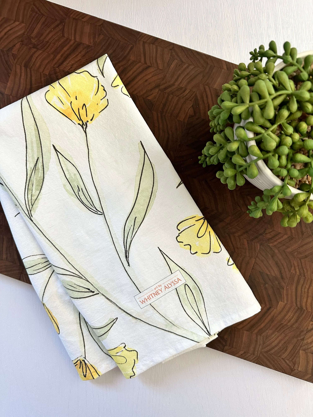 Tea Towel: Yellow Flowers