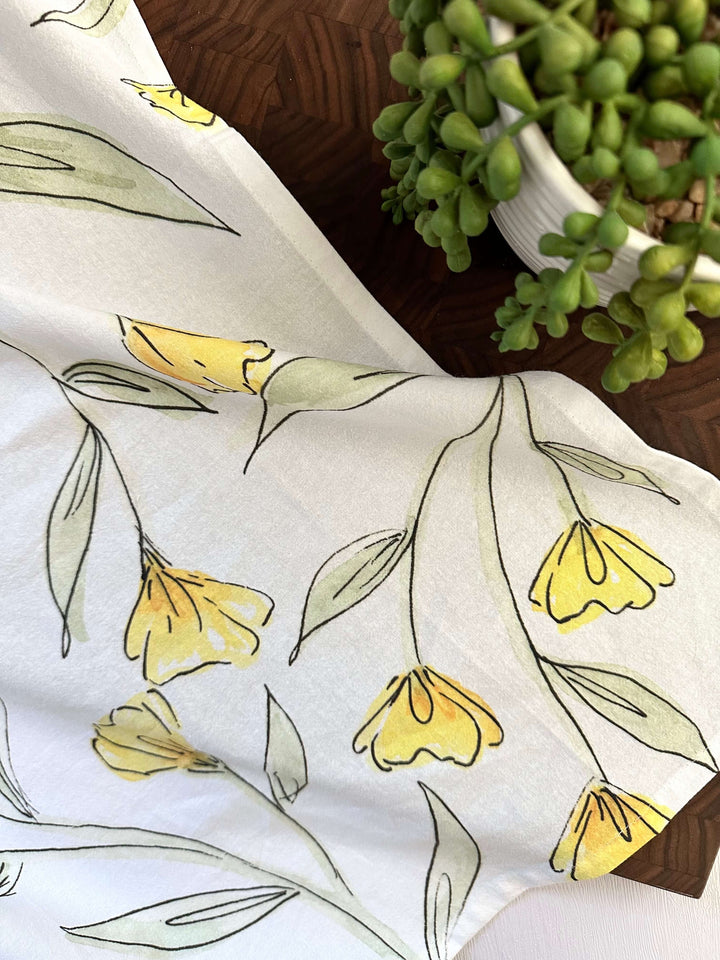 Tea Towel: Yellow Flowers