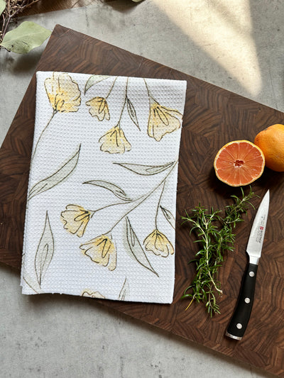 Pre-Order Kitchen Towel: Yellow Flowers