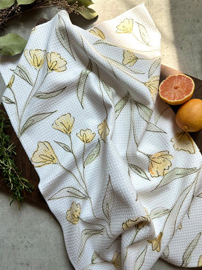Pre-Order Kitchen Towel: Yellow Flowers