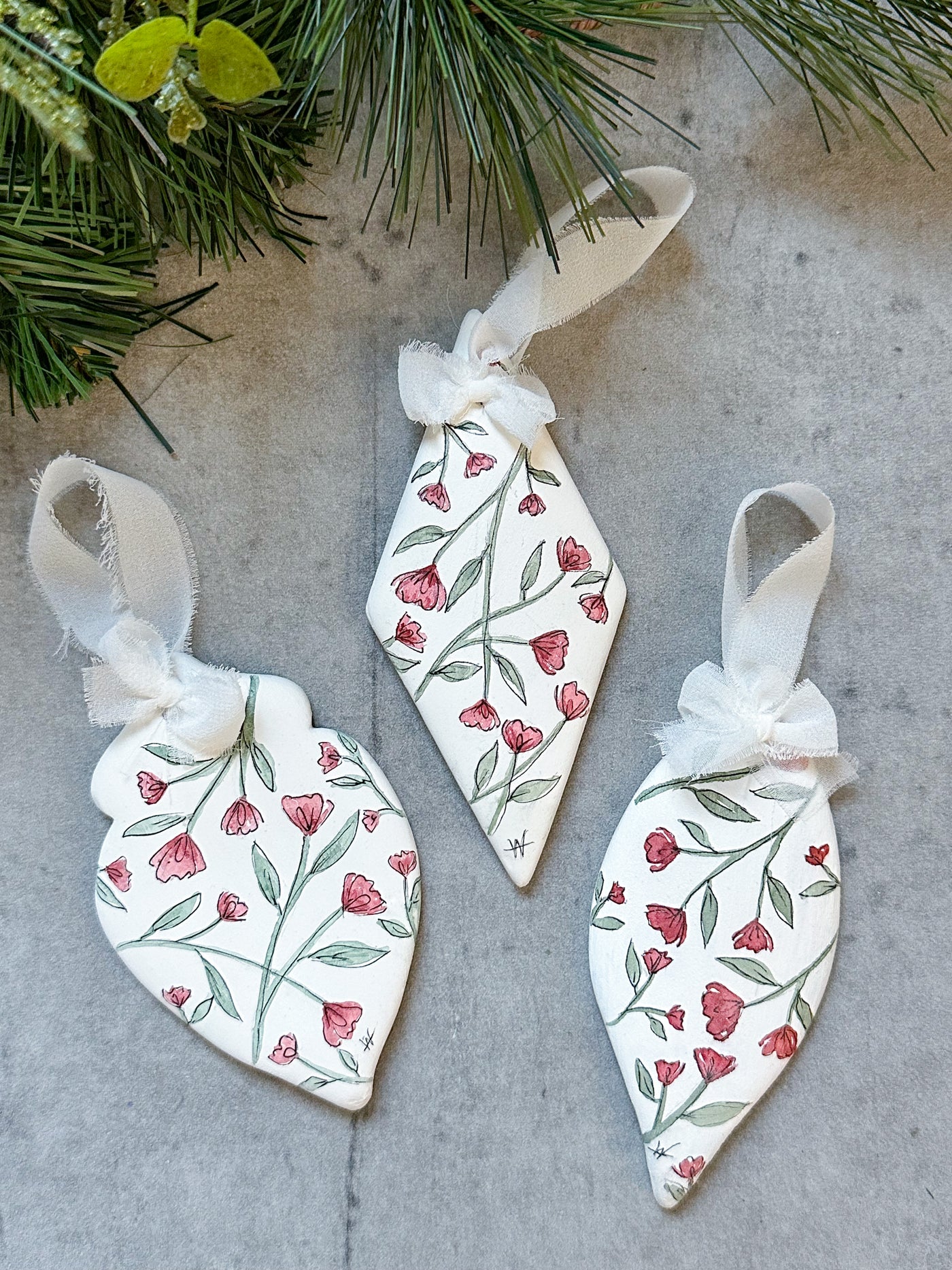 Floral Ceramic Ornaments