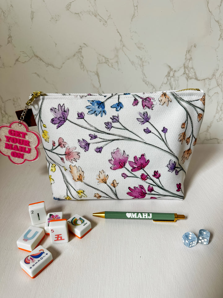 Small Travel Bag: Rainbow Flowers