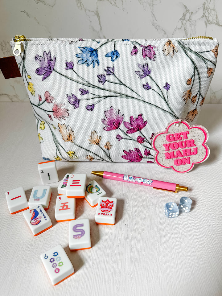 Small Travel Bag: Rainbow Flowers