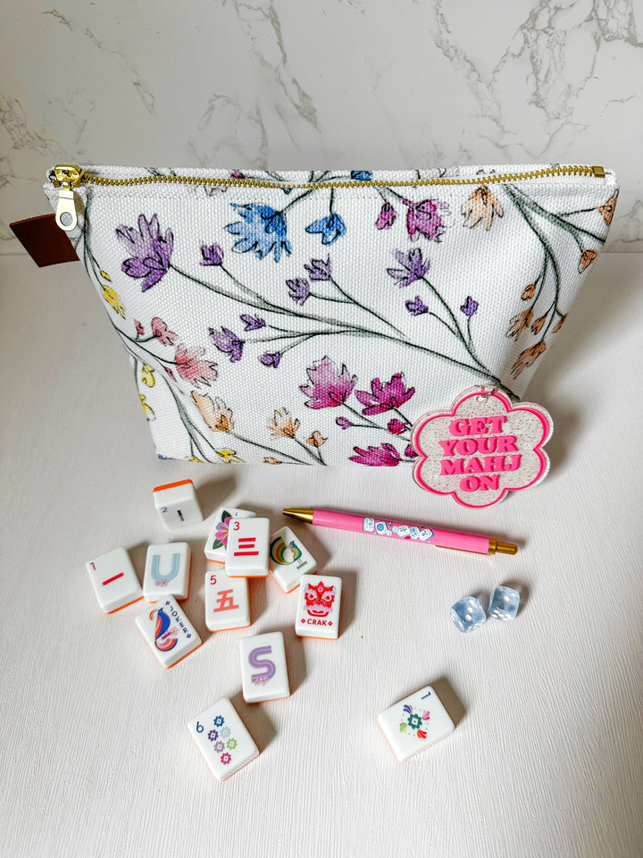 Small Travel Bag: Rainbow Flowers