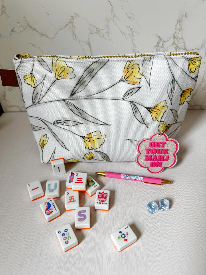 Large Travel Bag: Yellow Flowers