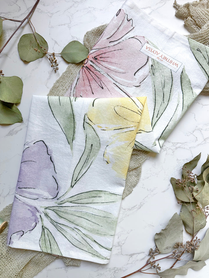 Tea Towel: Large Flowers