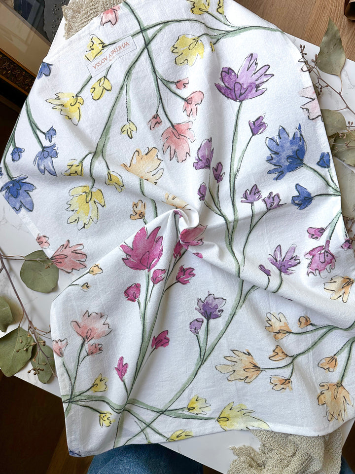 Tea Towel: Bright Flowers