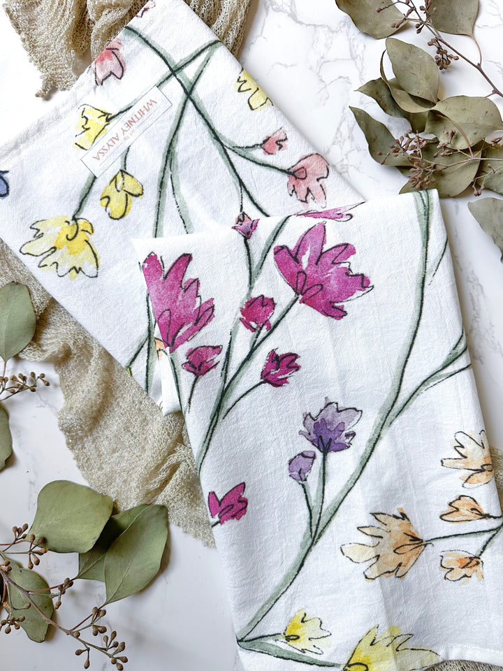 Tea Towel: Bright Flowers