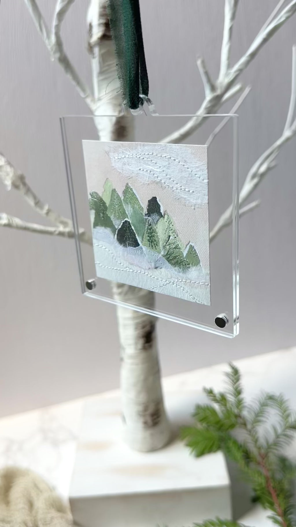 Winter Forest Ornament - Acrylic Frame